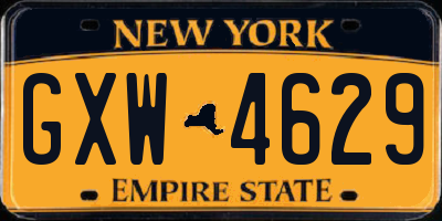 NY license plate GXW4629