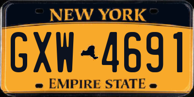 NY license plate GXW4691