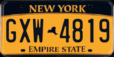 NY license plate GXW4819