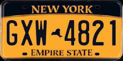 NY license plate GXW4821