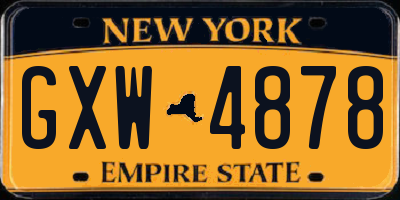NY license plate GXW4878