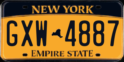 NY license plate GXW4887