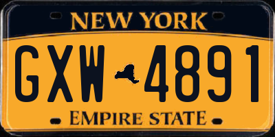NY license plate GXW4891