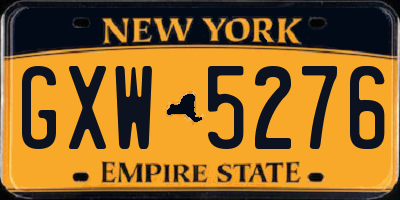 NY license plate GXW5276