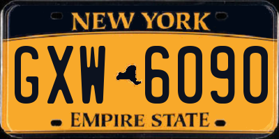 NY license plate GXW6090