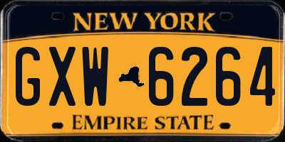 NY license plate GXW6264