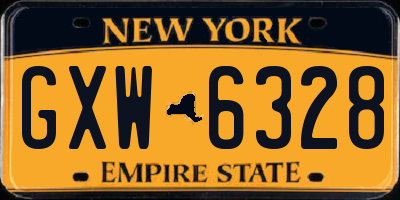 NY license plate GXW6328