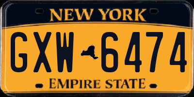 NY license plate GXW6474
