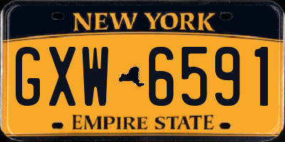 NY license plate GXW6591