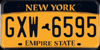 NY license plate GXW6595