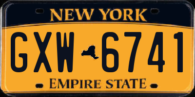 NY license plate GXW6741