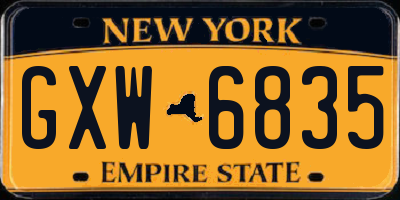 NY license plate GXW6835