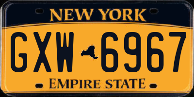 NY license plate GXW6967