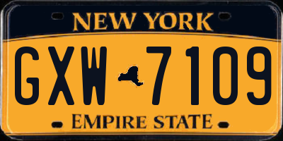 NY license plate GXW7109