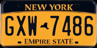 NY license plate GXW7486