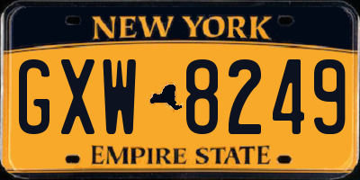 NY license plate GXW8249