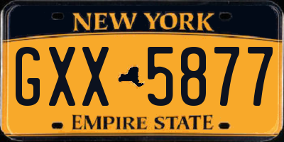 NY license plate GXX5877