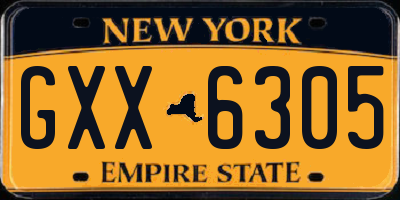 NY license plate GXX6305