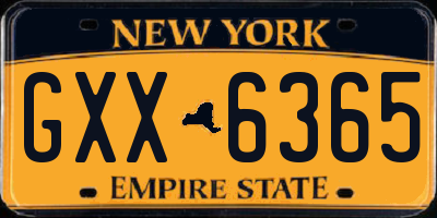 NY license plate GXX6365