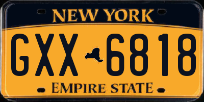 NY license plate GXX6818
