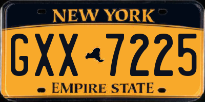 NY license plate GXX7225