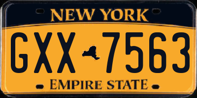 NY license plate GXX7563