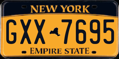 NY license plate GXX7695