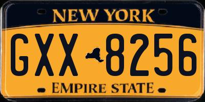 NY license plate GXX8256