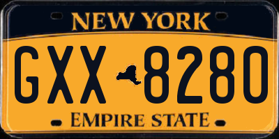 NY license plate GXX8280
