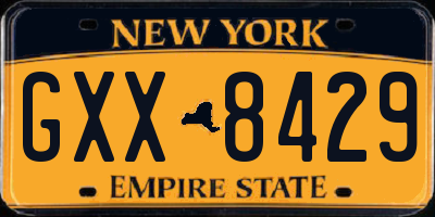 NY license plate GXX8429