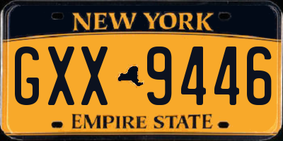 NY license plate GXX9446