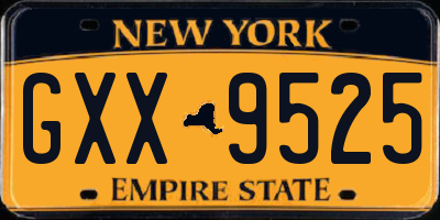 NY license plate GXX9525