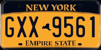 NY license plate GXX9561