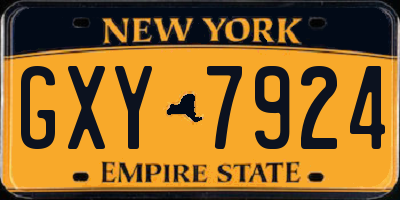 NY license plate GXY7924