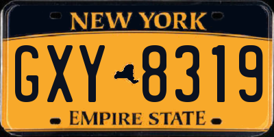 NY license plate GXY8319