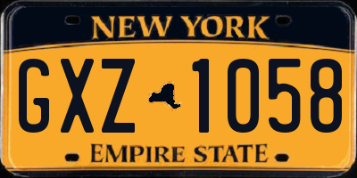 NY license plate GXZ1058