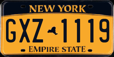 NY license plate GXZ1119