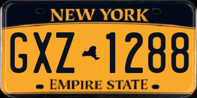 NY license plate GXZ1288
