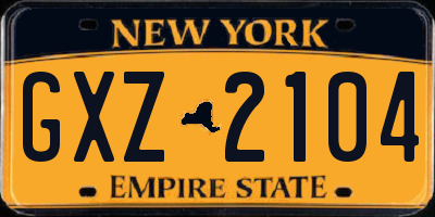 NY license plate GXZ2104