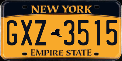 NY license plate GXZ3515