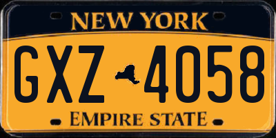 NY license plate GXZ4058