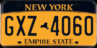 NY license plate GXZ4060