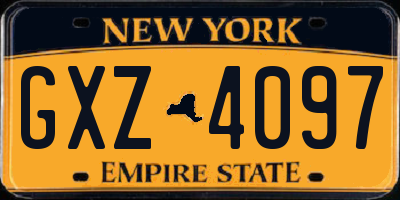 NY license plate GXZ4097