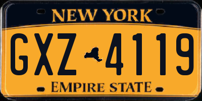NY license plate GXZ4119