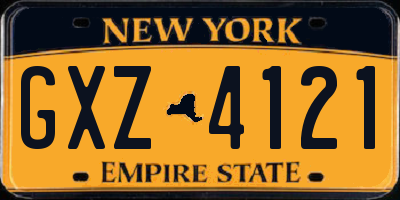 NY license plate GXZ4121
