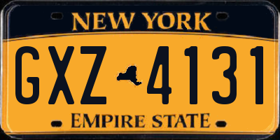 NY license plate GXZ4131