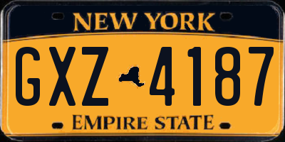 NY license plate GXZ4187