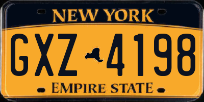 NY license plate GXZ4198