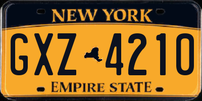 NY license plate GXZ4210