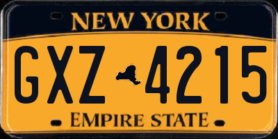 NY license plate GXZ4215